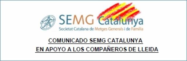 Comunicado SEMG Catalunya en apoyo a los compañeros de Lleida